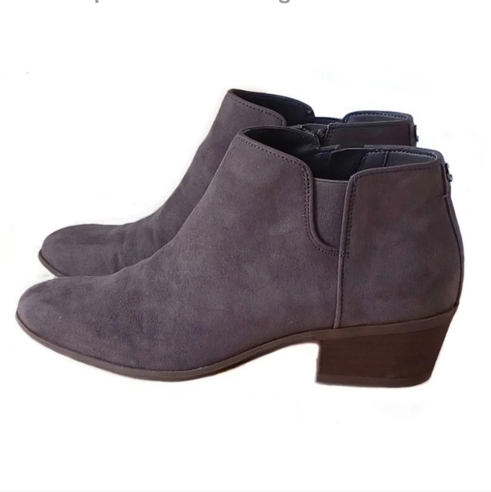 Sam Edeman Preston Suede Ankle Boots Western Cowgirl Boho Casual Low Heel